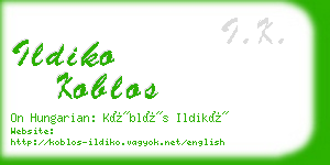 ildiko koblos business card